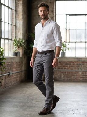 Men’s Edwin Jace Slim Straight Leg Pants in Grey Size 32 Retails: $168